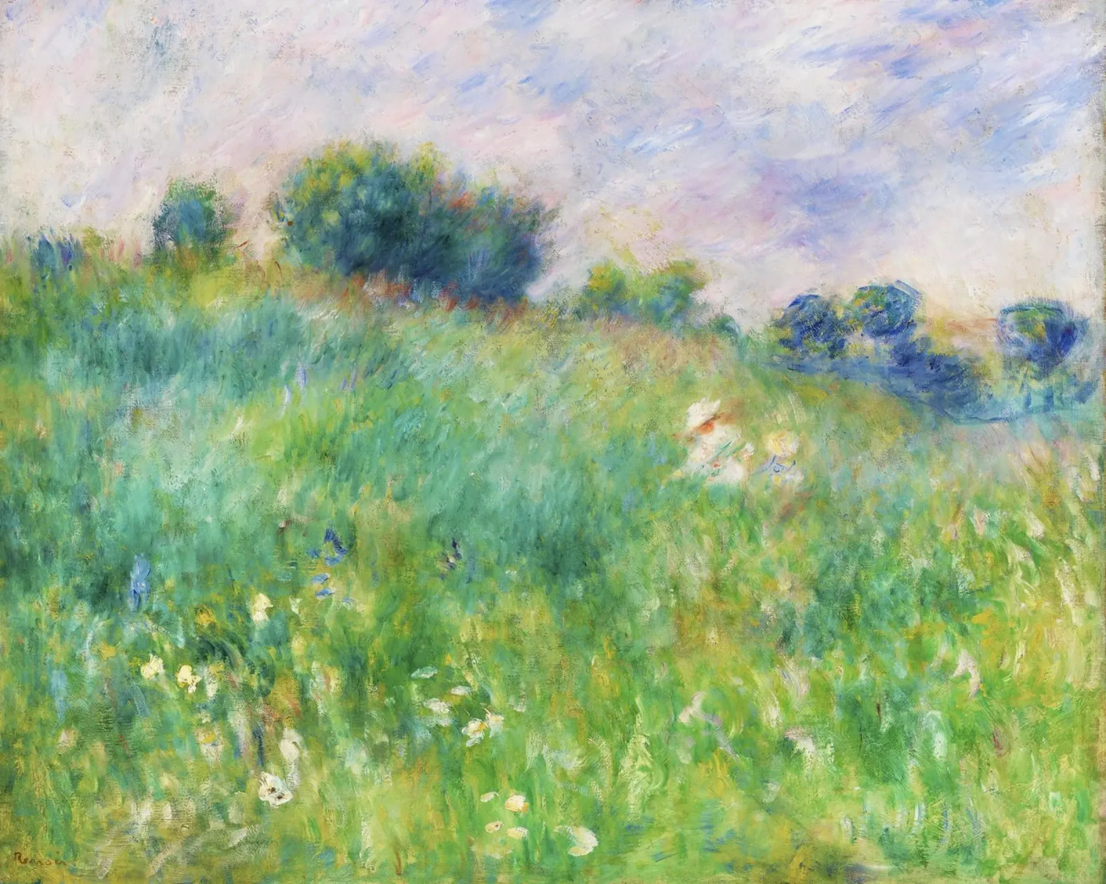 Prato (La Prairie) (1880) di Pierre-Auguste Renoir carta hahnemühle da Venus Art