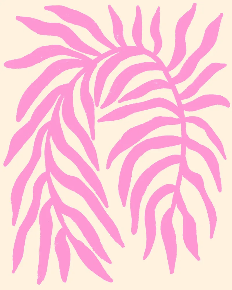 Rosa Silhouette Strukturierter Zweig 1 Hahnemühle von Wackapacka