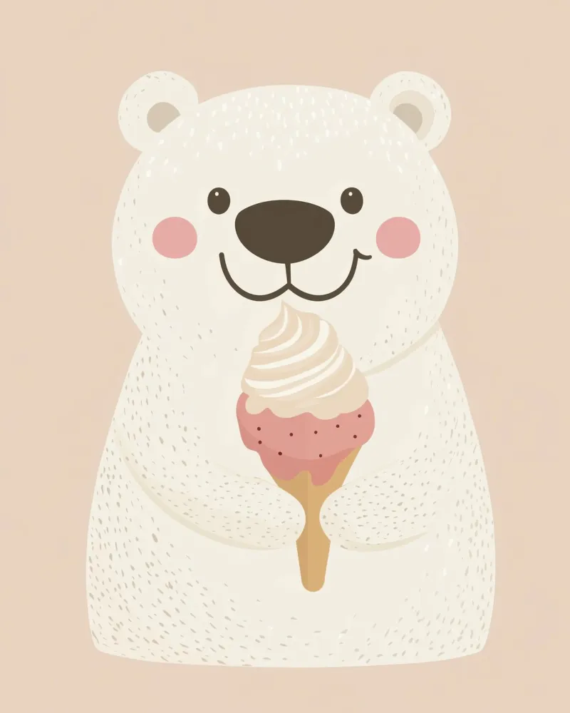Orso polare stravagante tela con Cornice a cassetta da Happy Littles