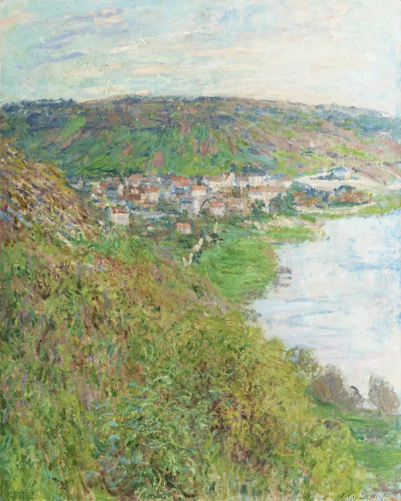 Vue de Vétheuil (1880) par Claude Monet poster avec cadre en bois de Monet Art Prints