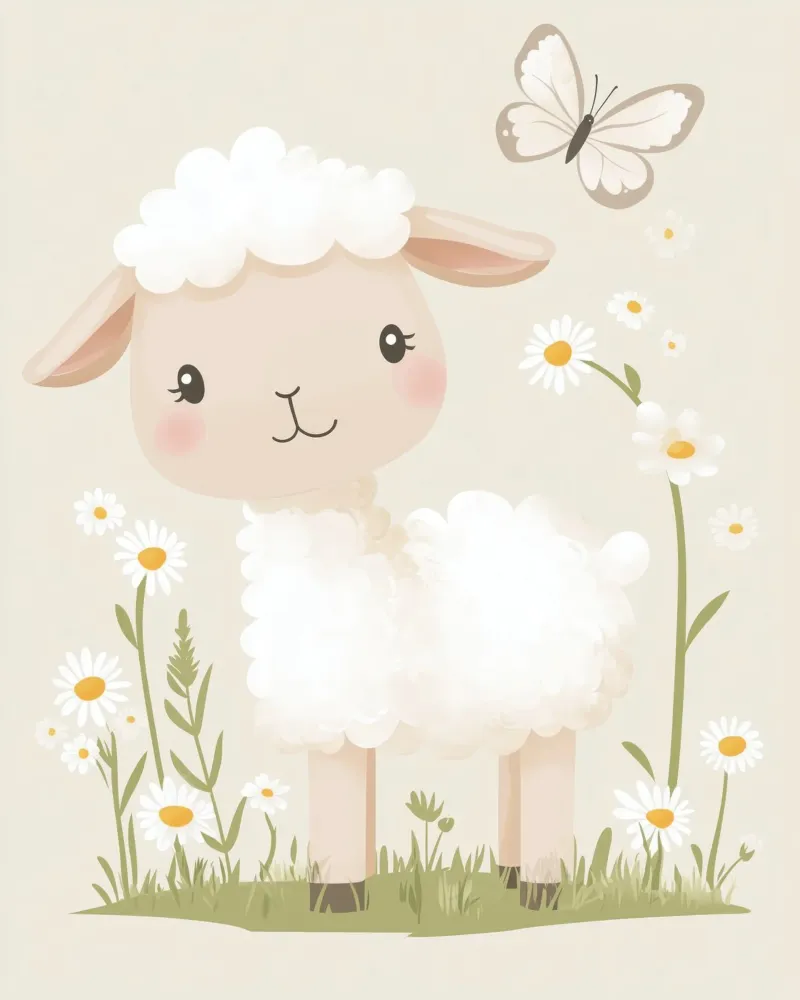 Pecore capricciose poster con telaio in legno da Happy Littles