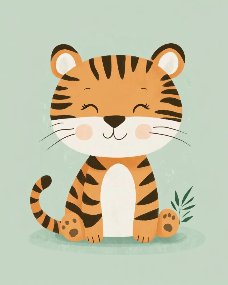 Tigre stravagante tela con Cornice a cassetta da Happy Littles