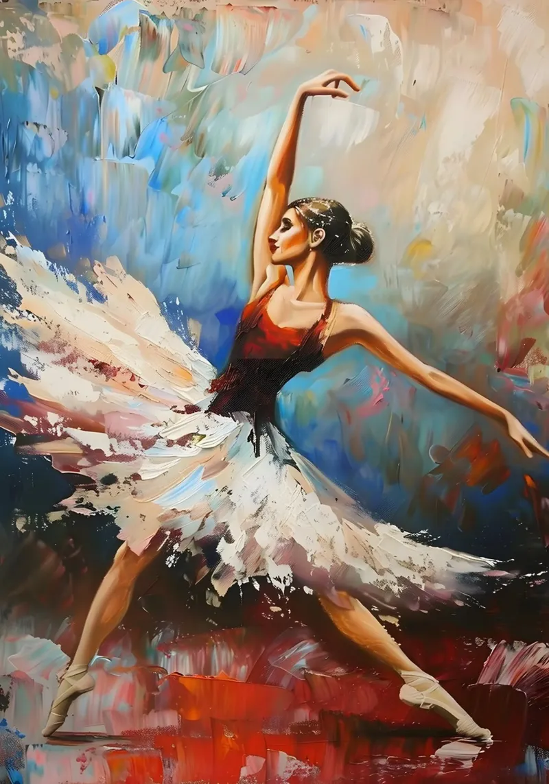Pintura al óleo Bailarina lámina retroiluminada de Artful Muse