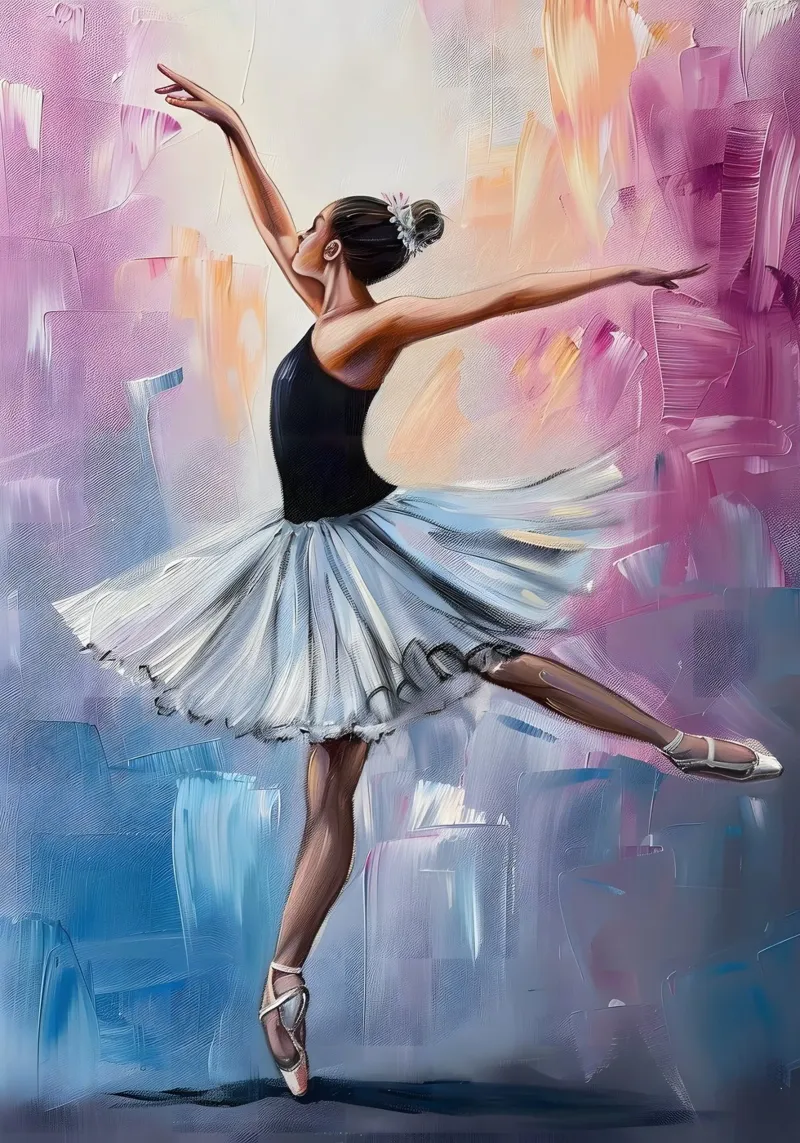 Ragazza che balla Pittura a olio carta hahnemühle da Artful Muse