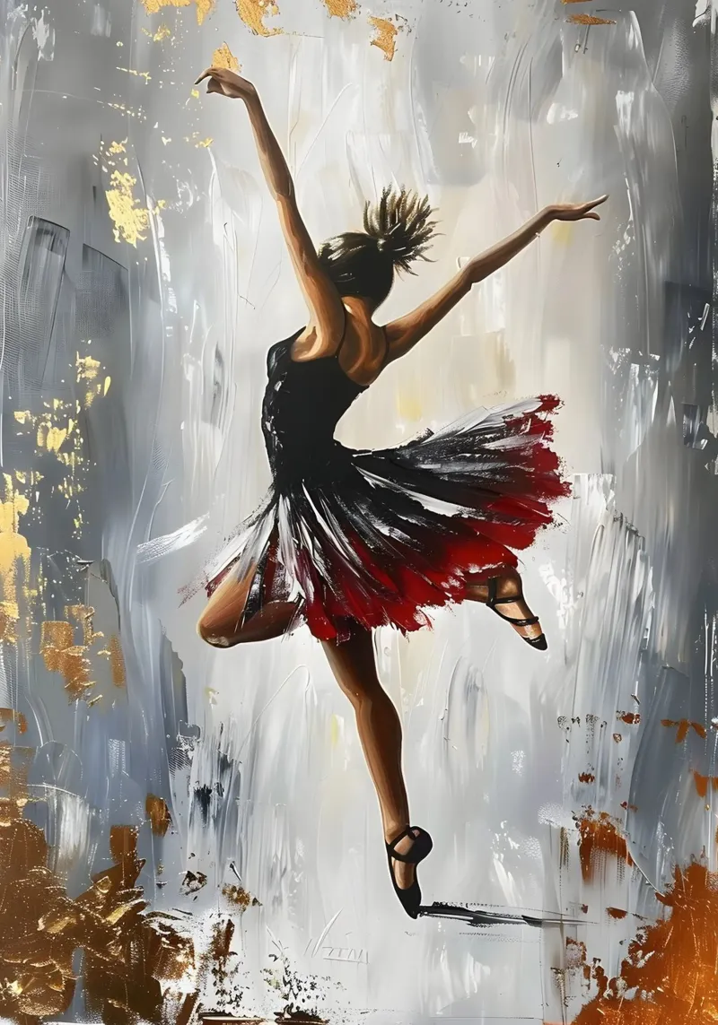 Tänzelndes Mädchen Ölgemälde Poster von Artful Muse