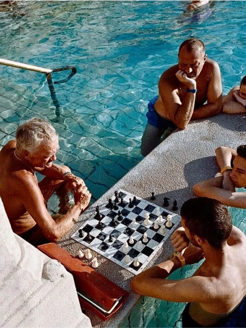 Checkmate Retro Print, Vintage Poster, Pool Print canvas by TheTravelClub