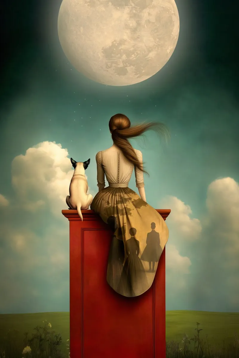 The Moon canvas with Floater frame by christephania