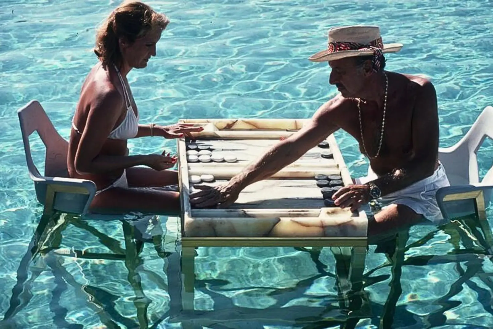 Retro Print, Slim Aarons Poster, Vintage Kunst canvas met Baklijst van TheTravelClub