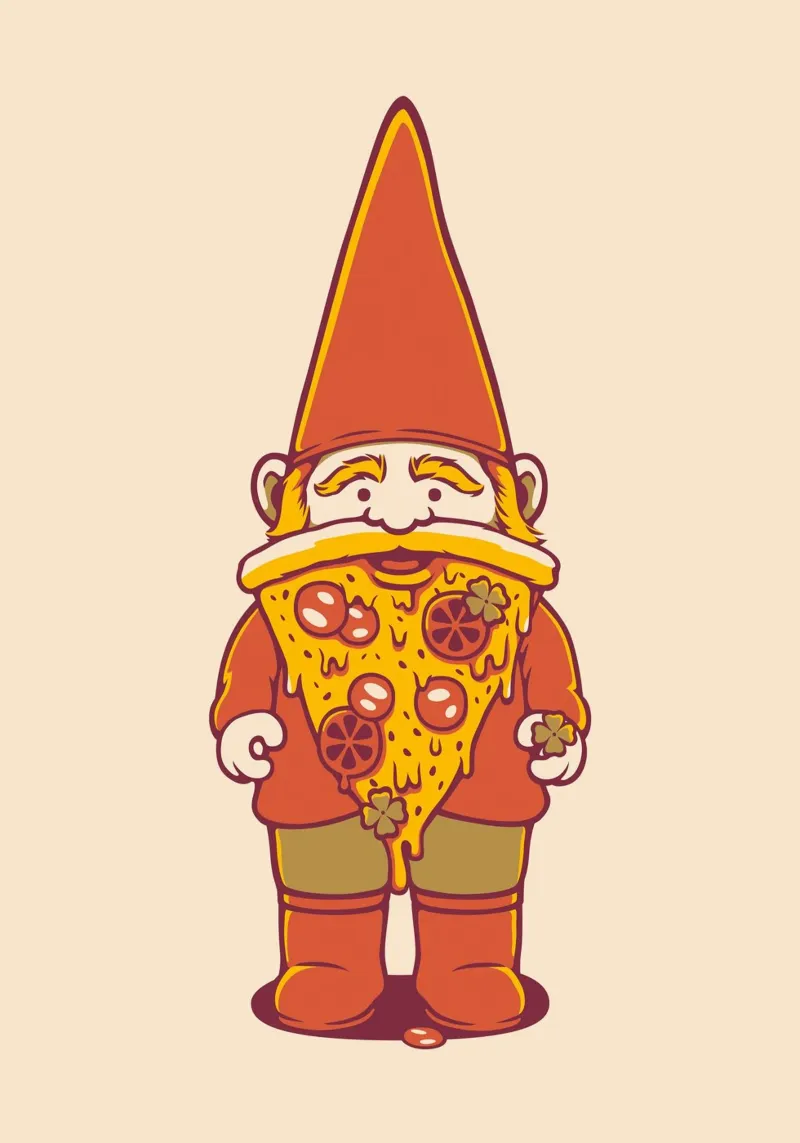 Pizza Gnome pellicola backlit da Tobe Fonseca