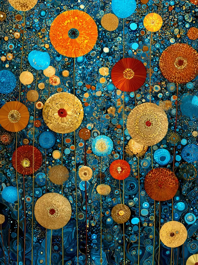 Flowers Garden Abstract C, style Gustav Klimt pellicola backlit da Mateo