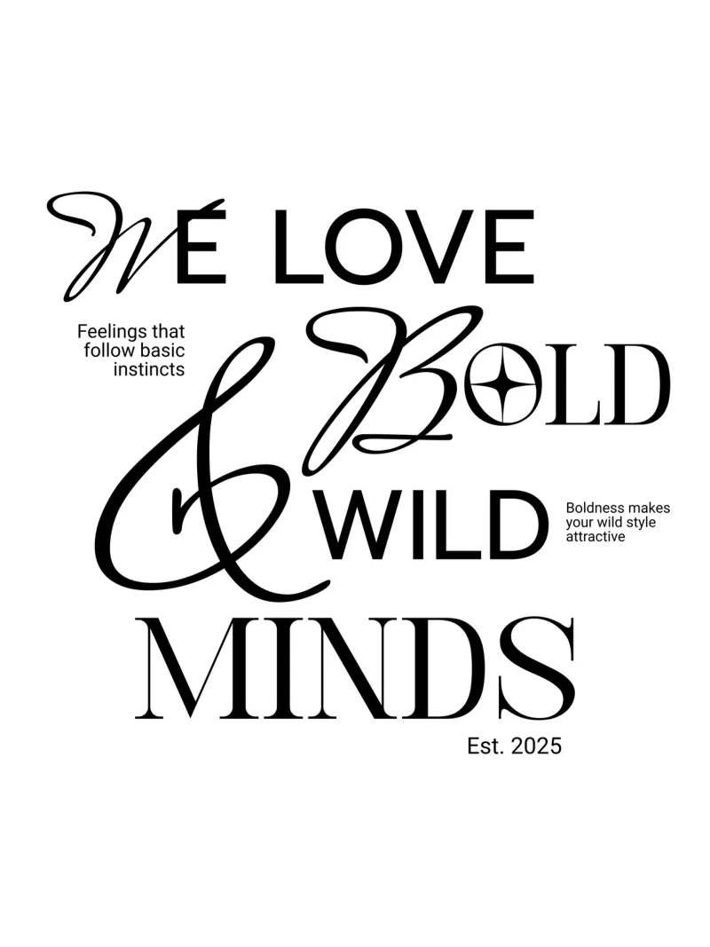 We Love Bold & Wild Minds poster con telaio in alluminio da artelevenstudio