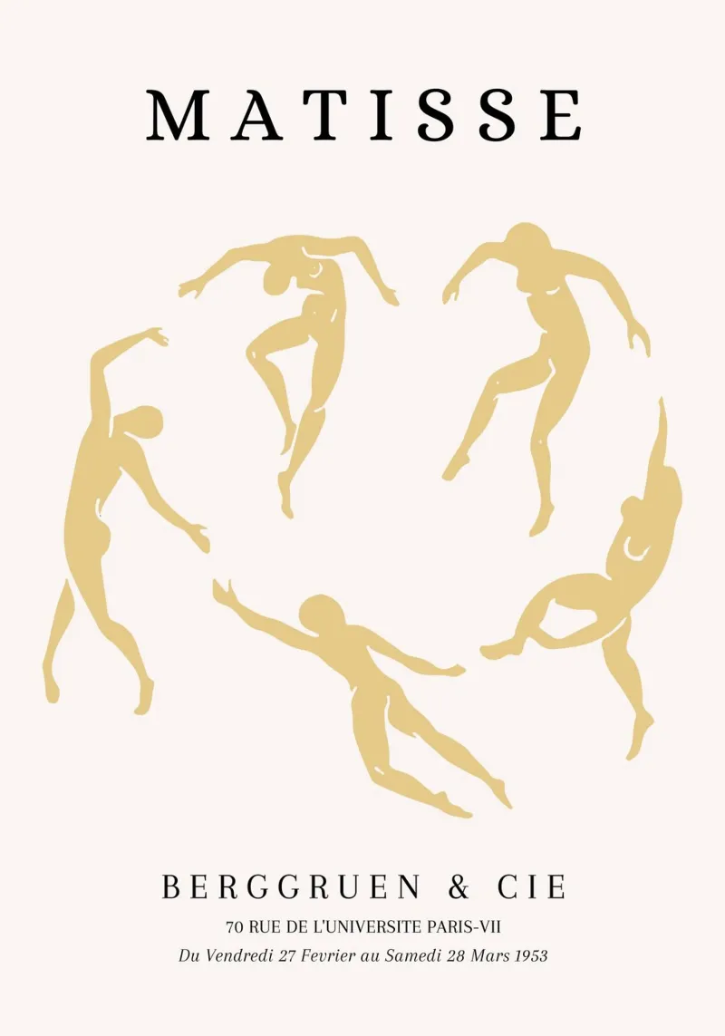 Matisse La danza ritagliata Manifesto d'epoca della mostra poster con telaio in plastica da NorwesClub