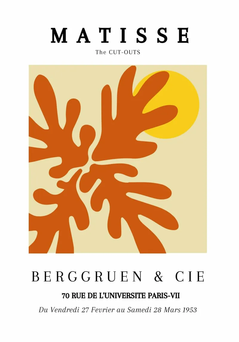 Matisse I ritagli Forme astratte Poster d'epoca pellicola backlit da NorwesClub