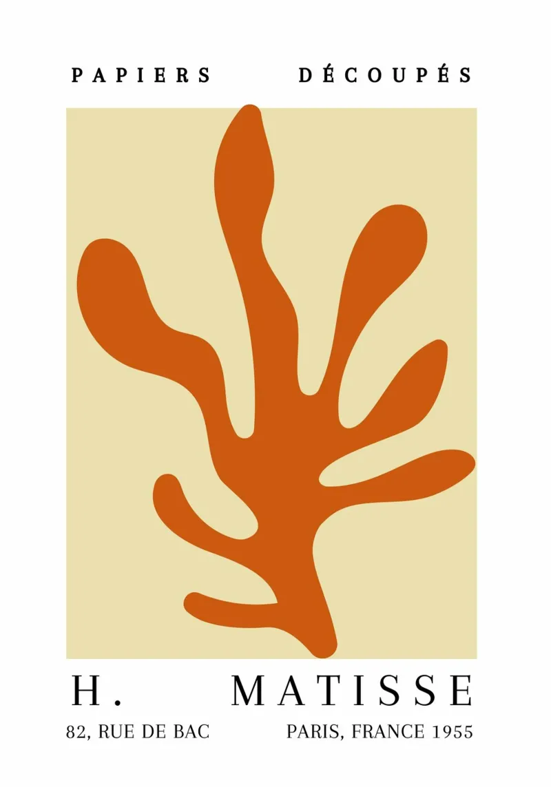 Matisse Papiers Découpés Forma astratta Poster d'epoca pellicola backlit da NorwesClub