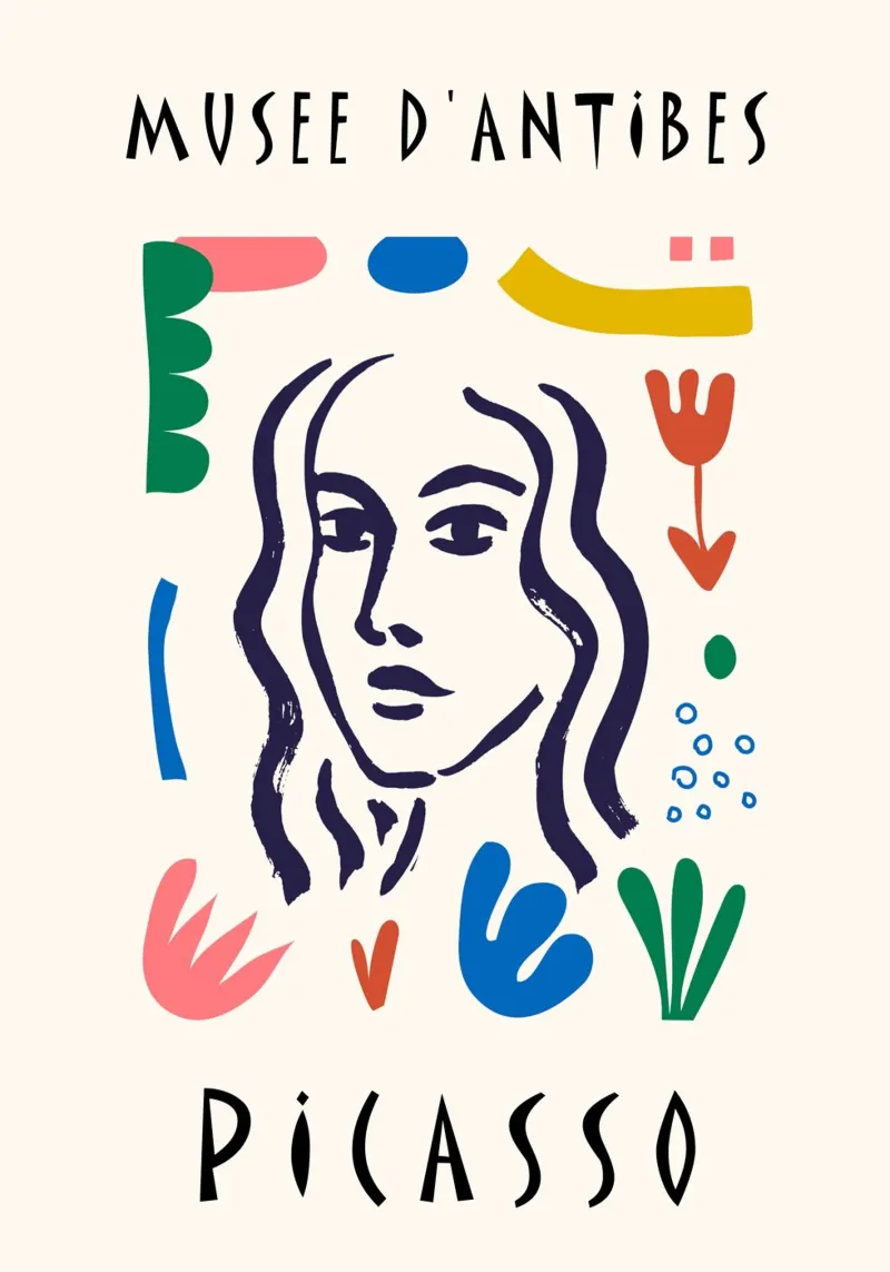 Poster astratto colorato Picasso Musee d'Antibes pellicola backlit da NorwesClub