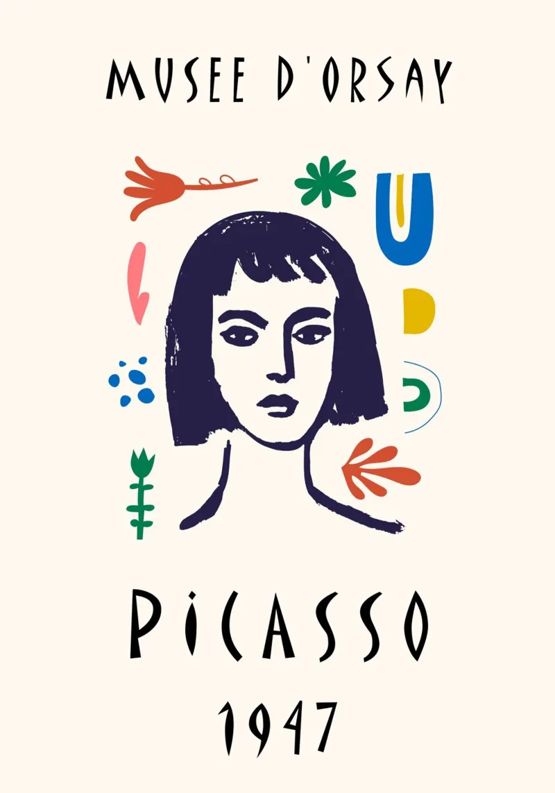 Picasso Musee d'Orsay Colourful Abstract Face Poster poster by NorwesClub