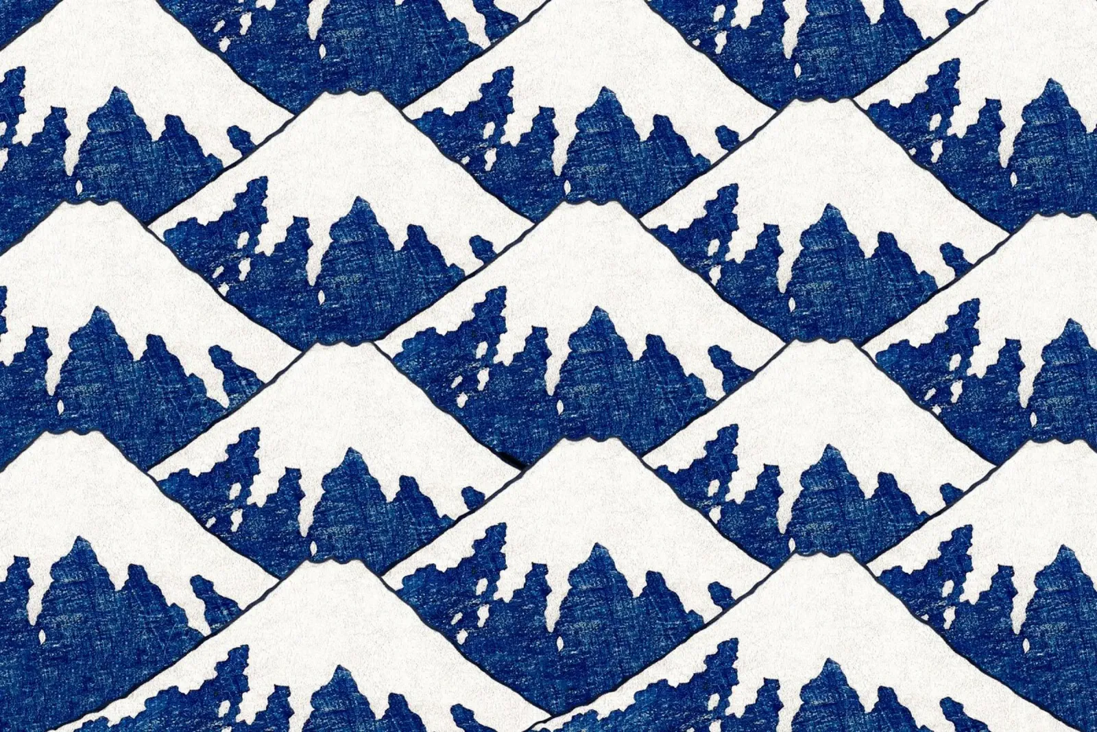 Hokusai Iconic Mount Fuji Pattern Japanese Print canvas with Floater frame by NorwesClub