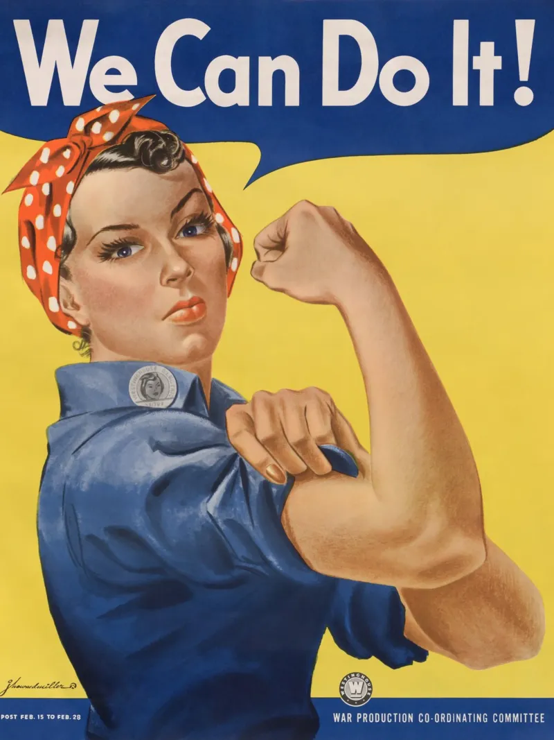 J. Howard Miller - Possiamo farcela! Rosie la rivettatrice (1943) poster con telaio in legno da Wirla