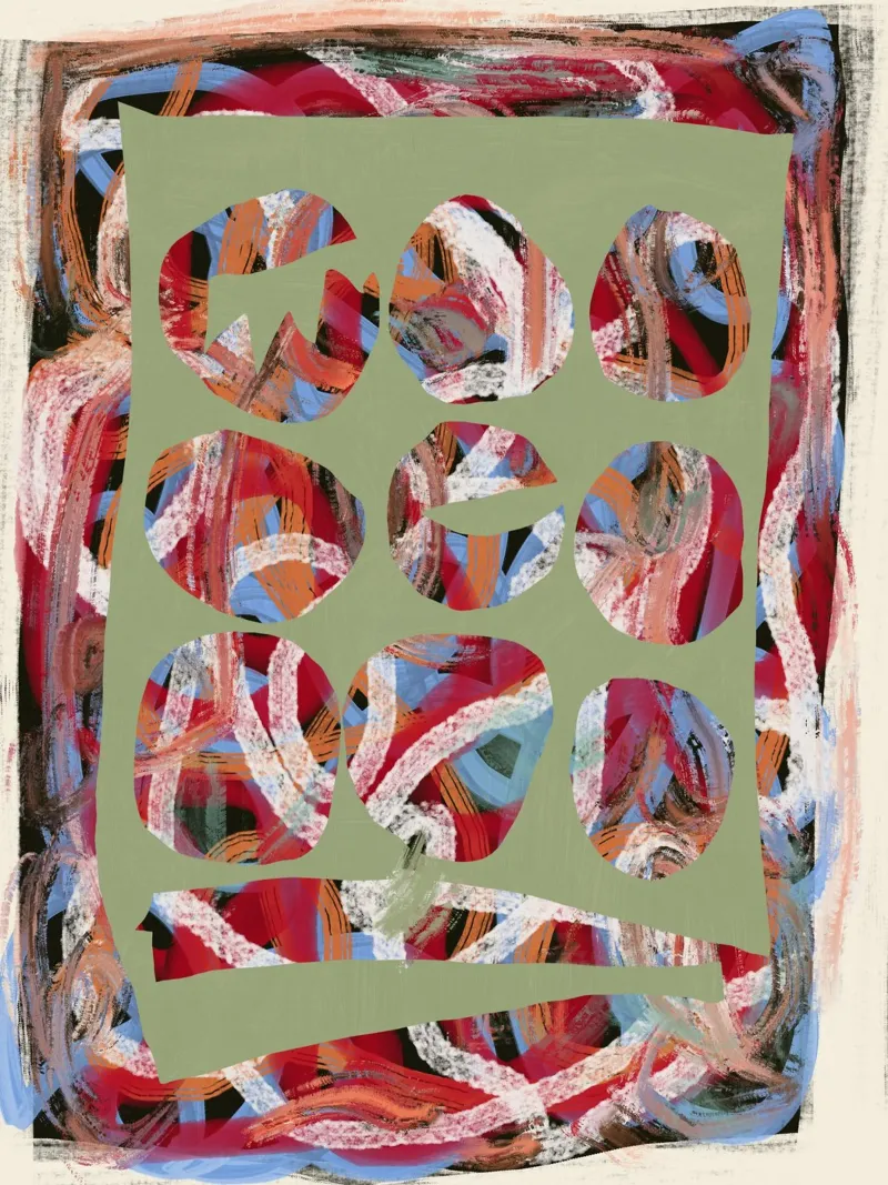 Chaos color large abstract canvas by Little Dean