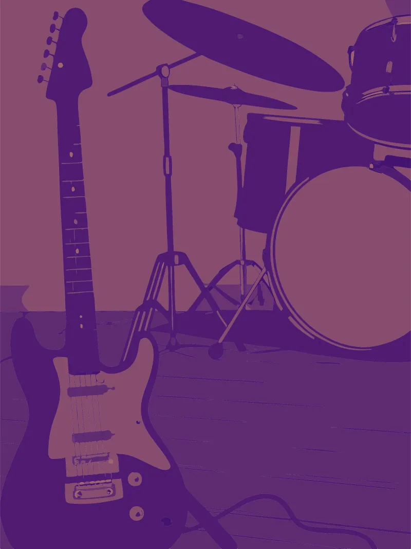Chitarra e batteria pellicola backlit da MUSIC EDITION