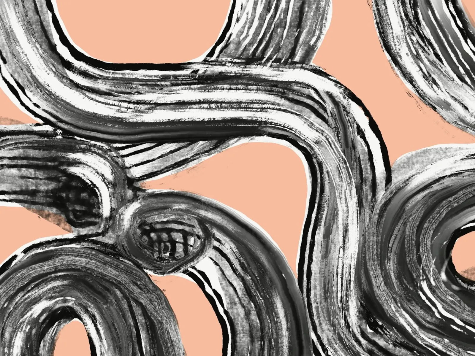 Line art zen in nero rosa V2 plexiglass da Little Dean