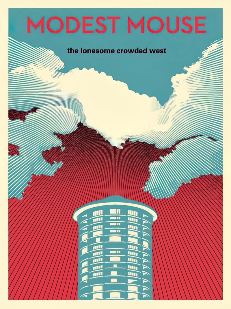 Shepard Fairey Modest Mouse Cielo poster da American Poster
