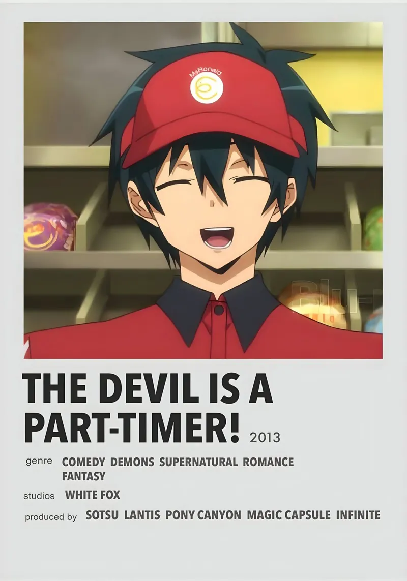 THE DEVIL IS A PART-TIMER! 2013 poster con telaio in alluminio da Totoya