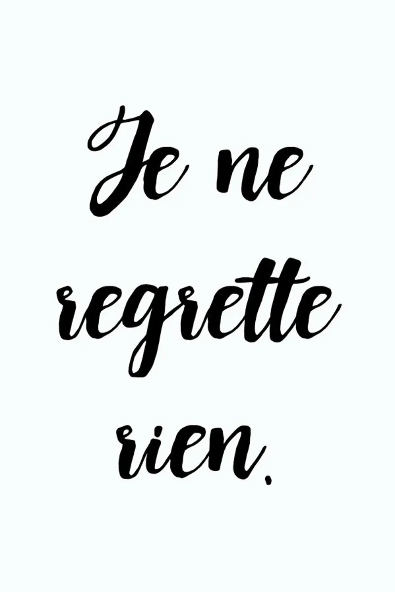 Je ne regrette rien pellicola backlit da typed