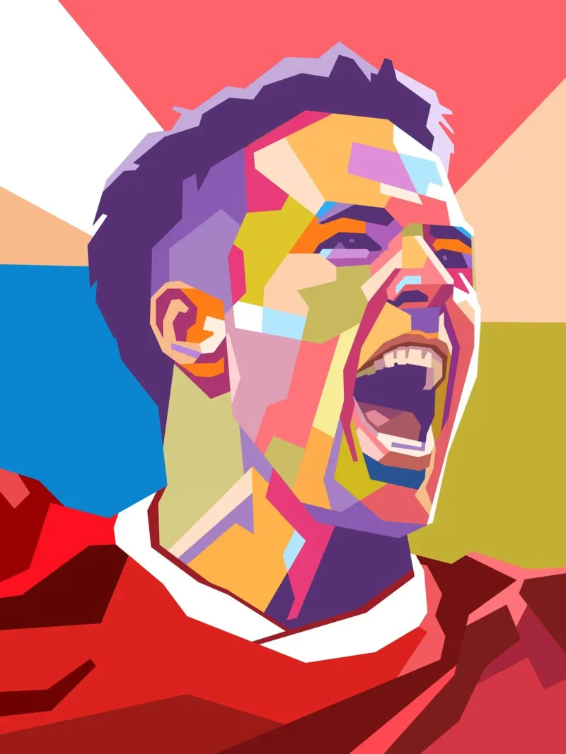 Ritratto pop art di Michael Owen pellicola backlit da Hantamrata