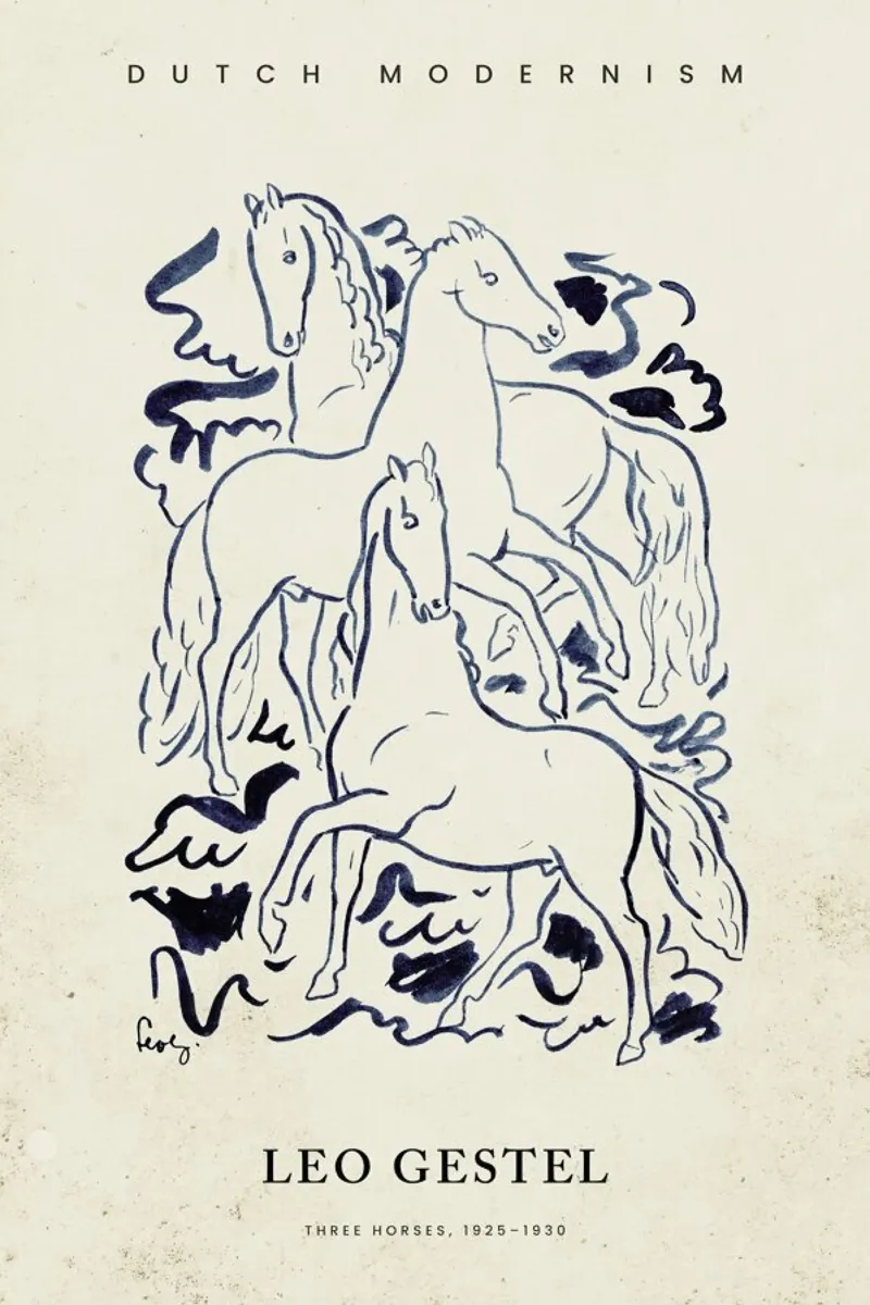 Gestel - Three Horses pellicola backlit da Vintage by JUNIQE