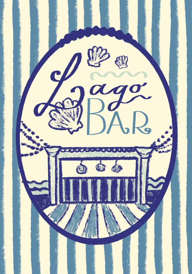 Lago Bar tela con Cornice a cassetta da Studio Dolci