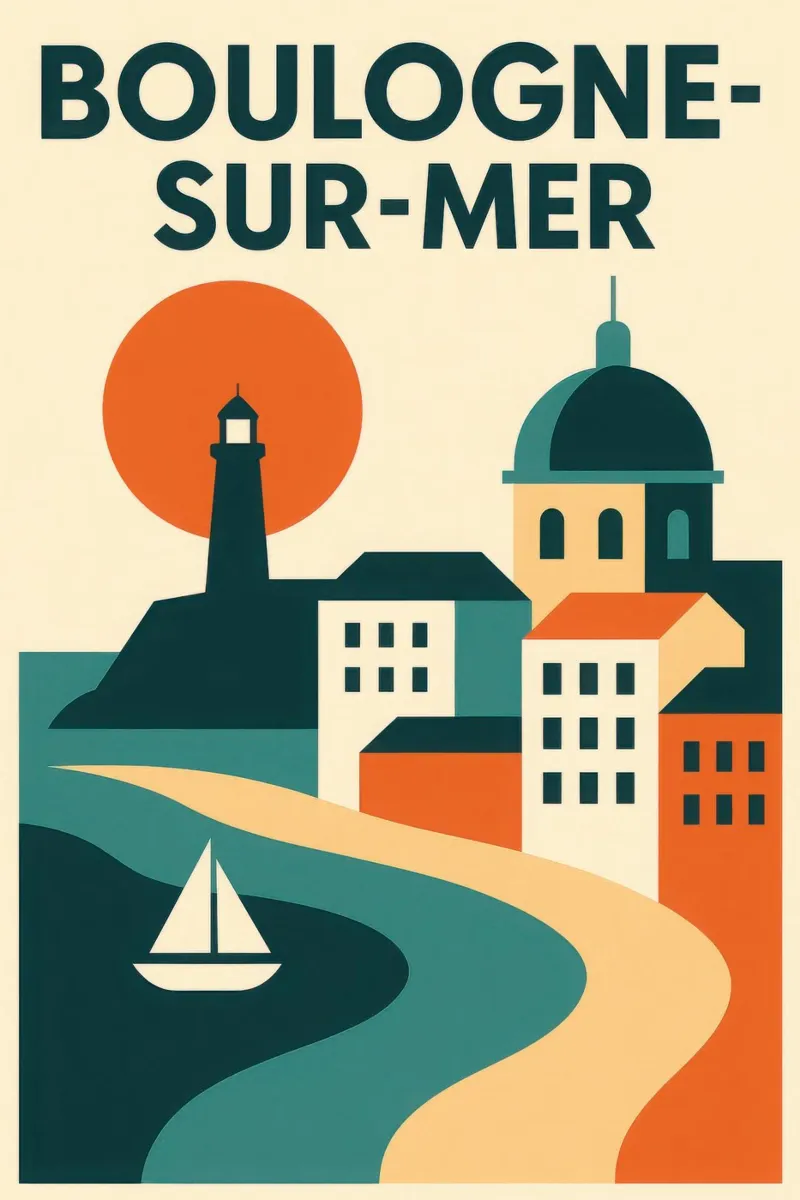 Boulogne-sur-Mer, un faro di luce sulla Costa d'Opale pellicola backlit da JETLAG | affiches voyage