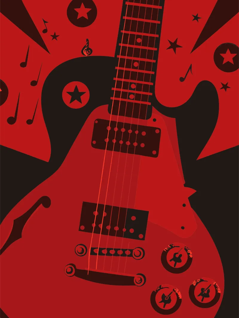 Chitarra rock pellicola backlit da MUSIC EDITION
