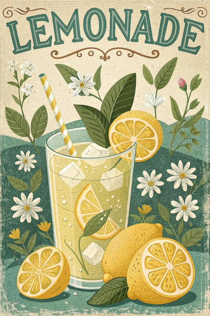 Affiche d'exposition sur les boissons rafraîchissantes à base de limonade panneau forex de 🎁 ARTVI-SHOP