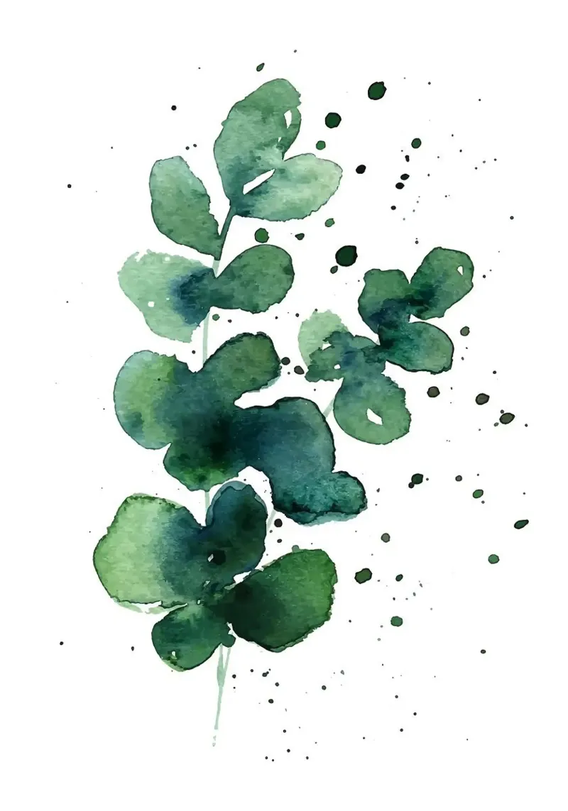 Eucalipto moderno poster con telaio in legno da Abstract Botanical Art