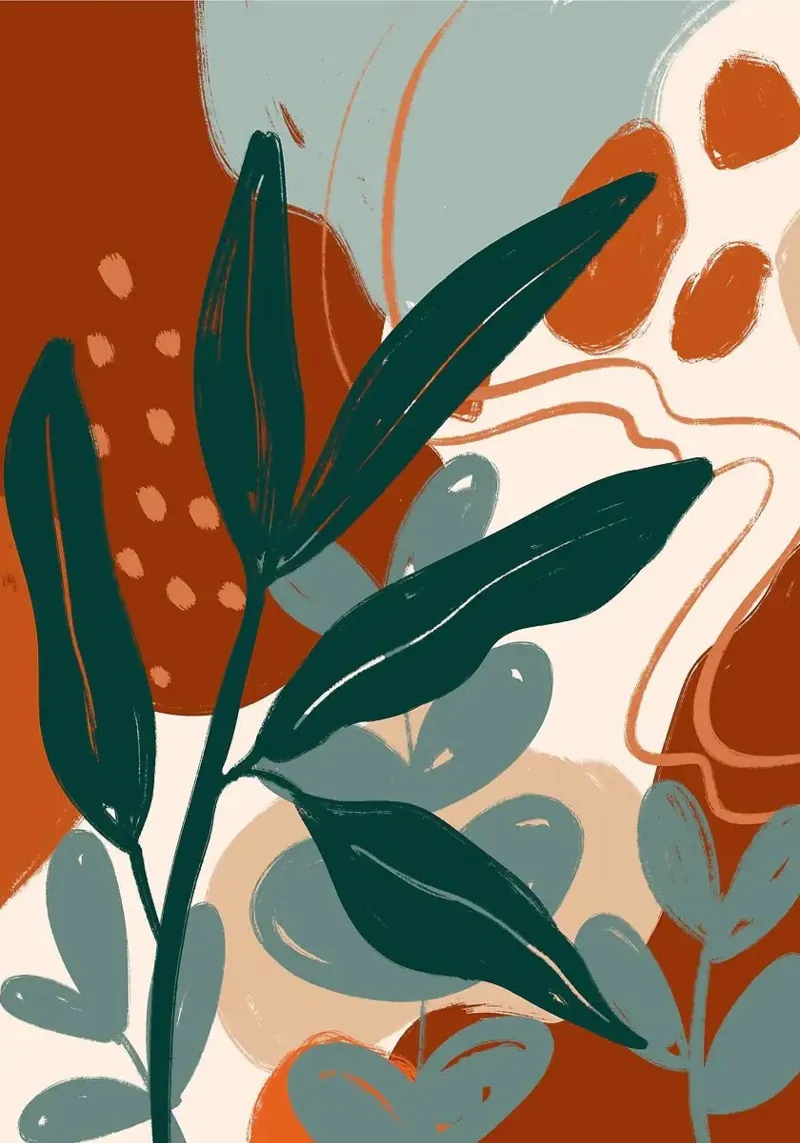Arte botánico abstracto metacrilato de Abstract Botanical Art