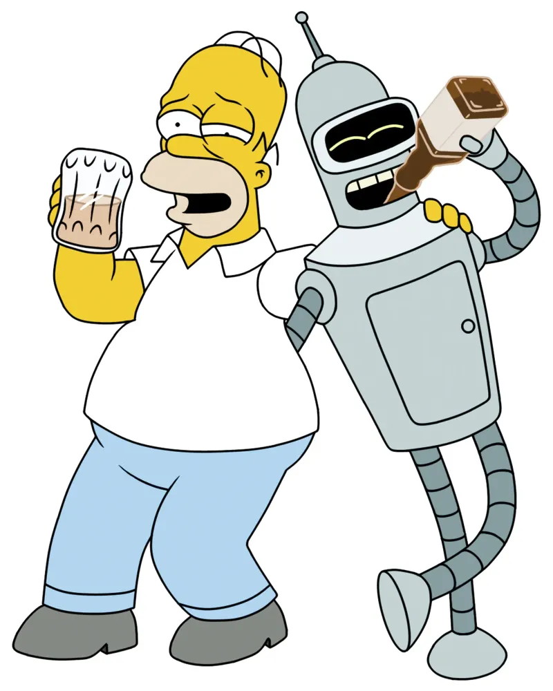 homer e bender che bevono pellicola backlit da Danielshop