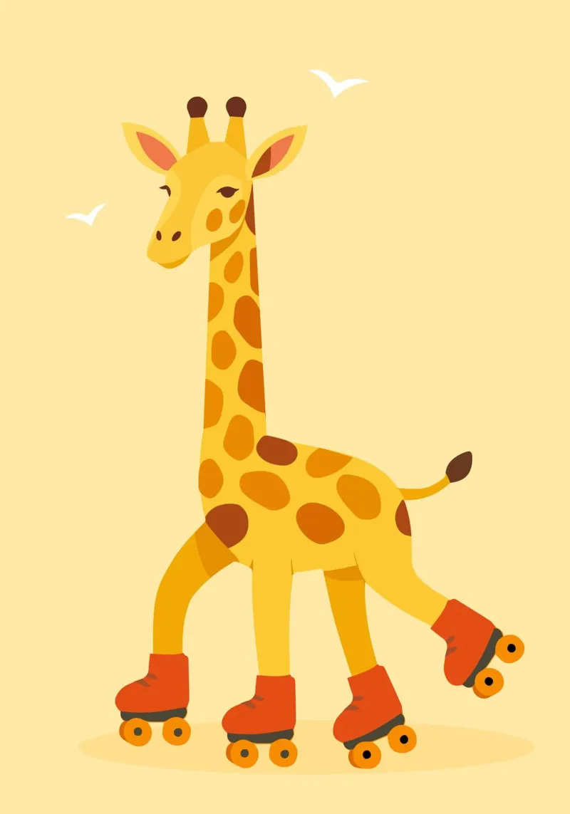 Rolling giraffe - fun on four wheels canvas by namosh