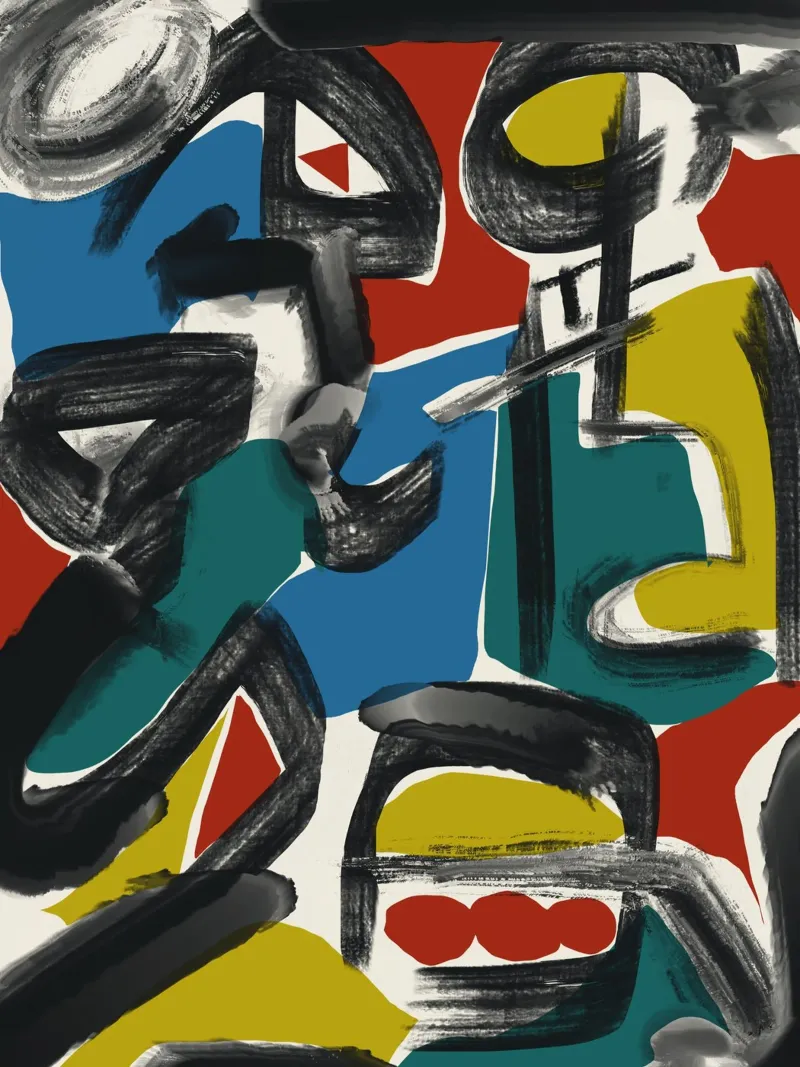 Maximalist abstract 02 canvas by Little Dean