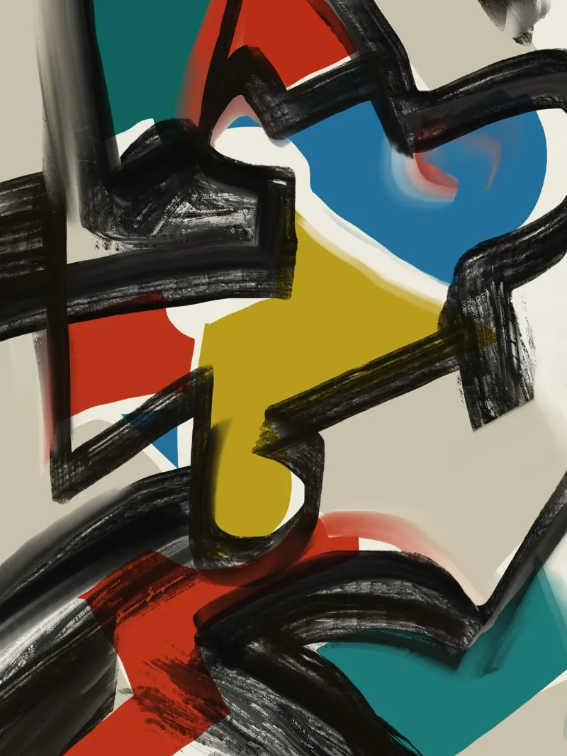 Maximalist abstract canvas by Little Dean