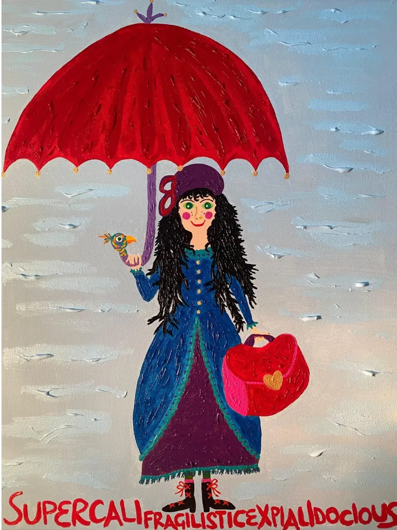 Mary Poppins poster avec cadre en bois de irenissima