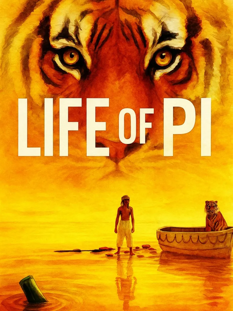 life of pi herschilderen verbeelding reproductie kunst poster met aluminium frame van SIQAYA