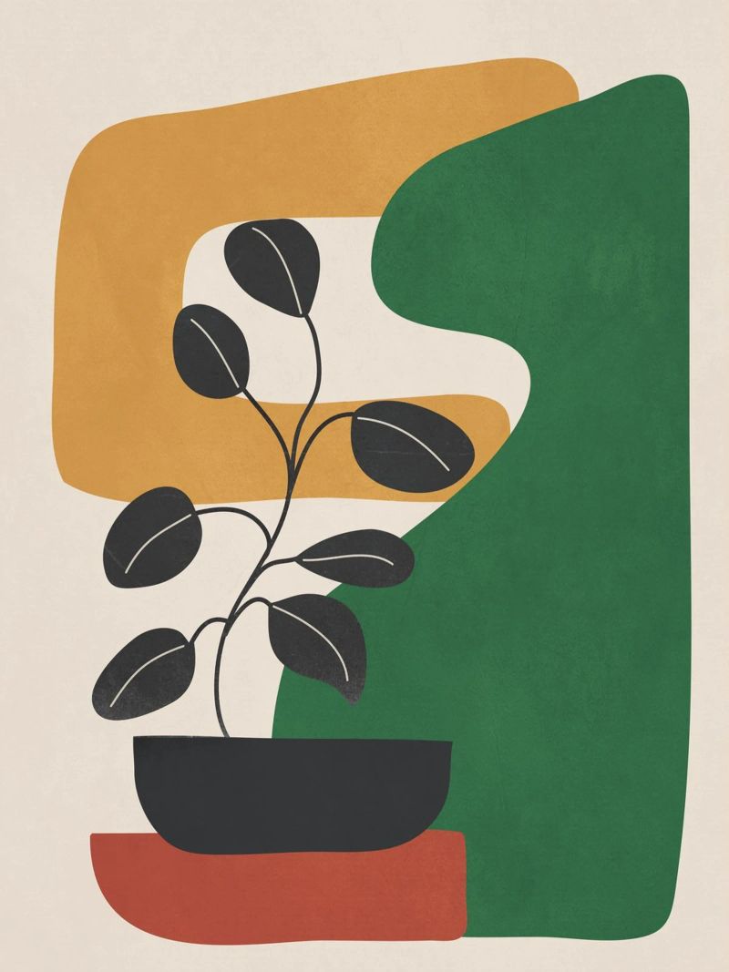 Modern Abstract Minimal Shapes Branches Art 4 plexiglass da Nadjaa