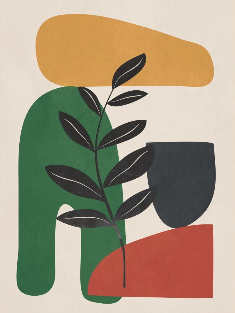 Modern Abstract Minimal Shapes Branches Art 5 pellicola backlit da Nadjaa