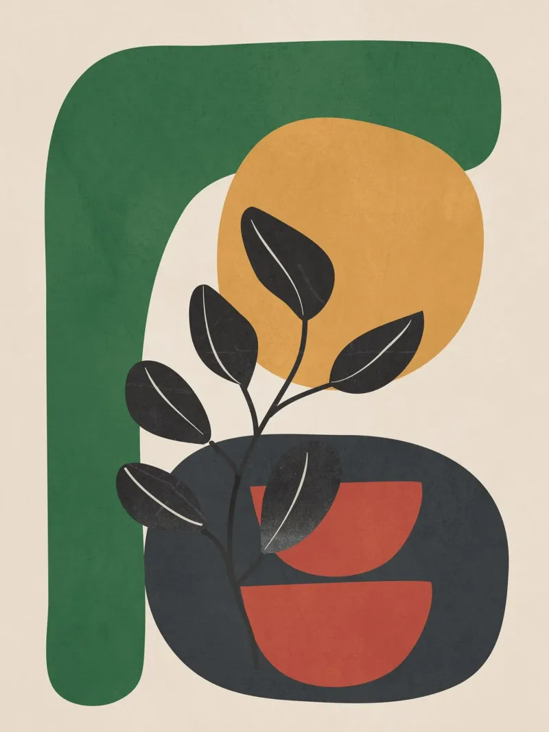 Modern Abstract Minimal Shapes Branches Art 6 hahnemühle de Nadjaa