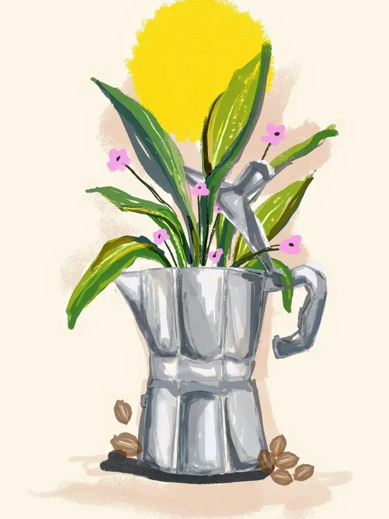 Coffee Plants and sunshine poster da Mitalim Designs