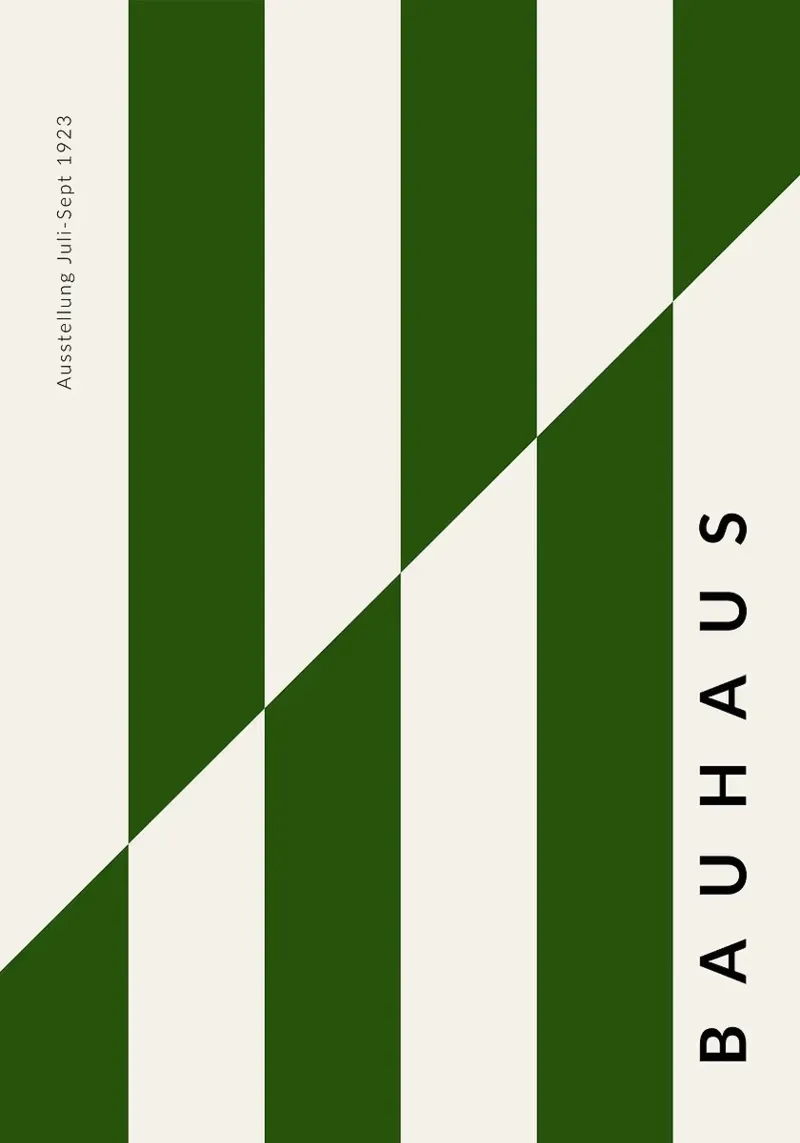 Bauhaus strisce verdi strisce verticali divisione diagonale pellicola backlit da Janine P McGuire