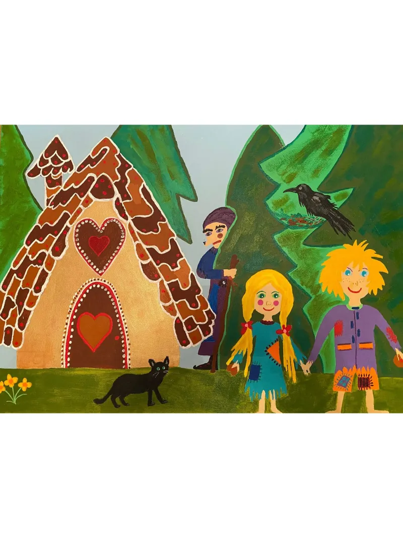 Hansel and Gretel poster with wooden frame by irenissima