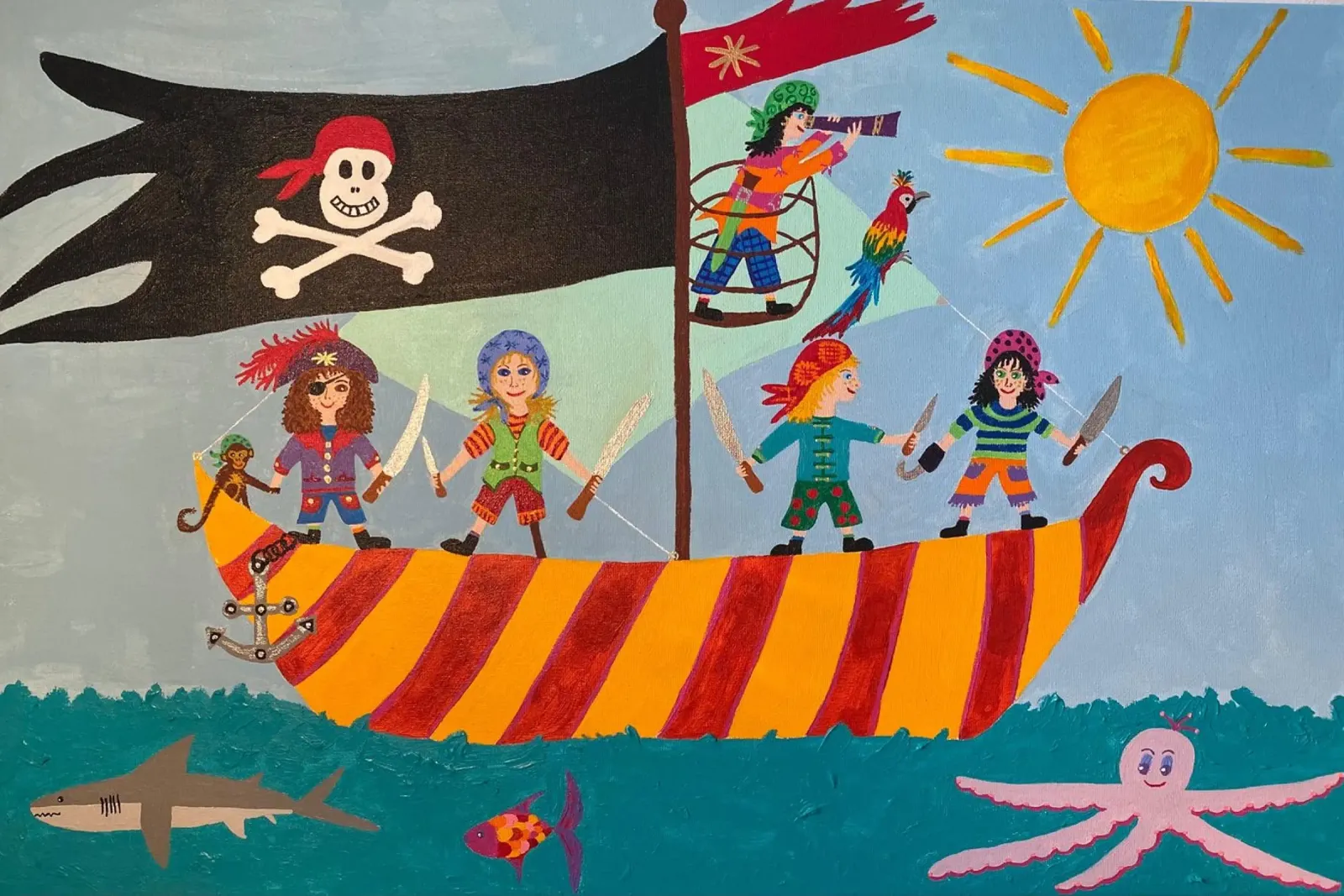 The pirate ship canvas by irenissima