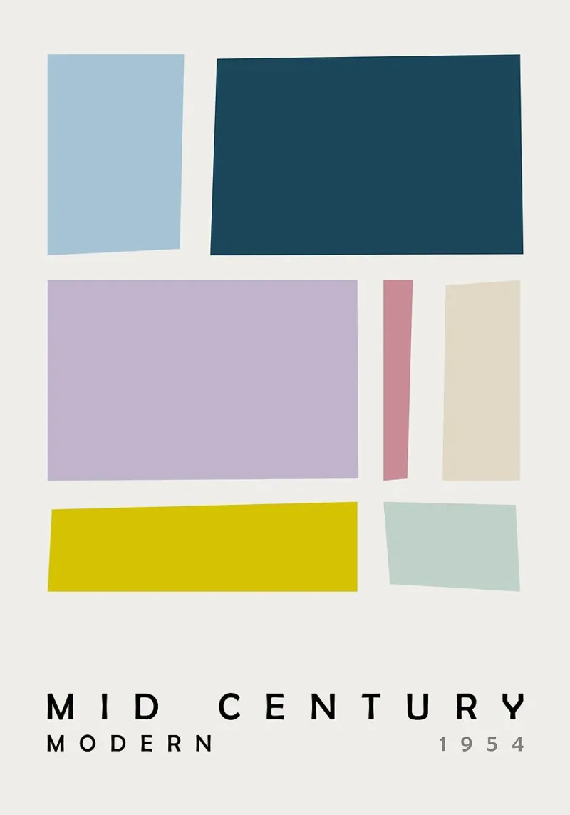 großer Text Jahr 1954 Mitte des Jahrhunderts Alu-Dibond von MinimalistPosterCharles